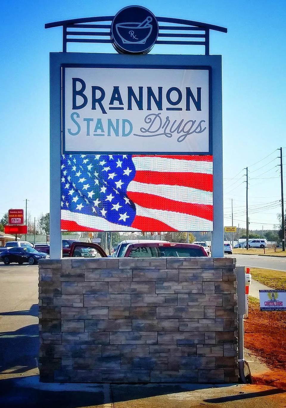 Brannon Stand: Sign with stone base