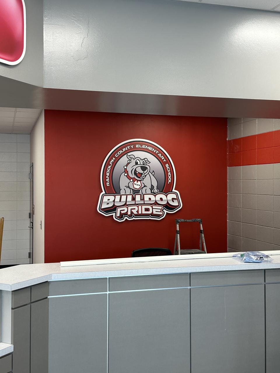 Randolph County Elementary: “Bulldog Pride” dimensional wall logo