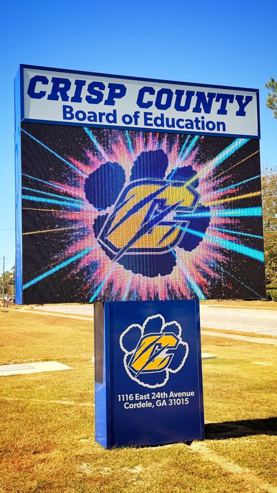 Crisp County Board of Education full-color EMC monument sign, Cordele, GA