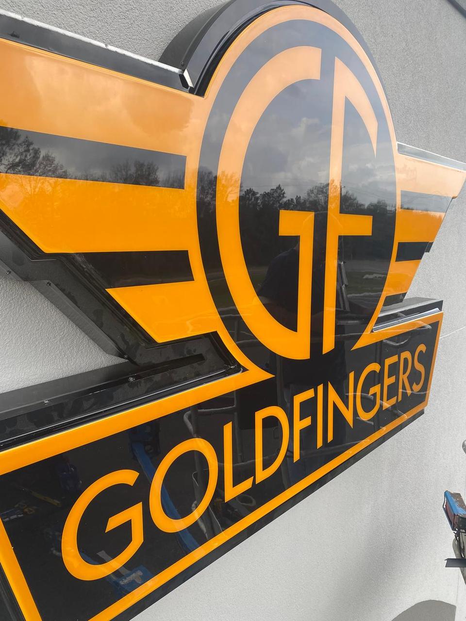 Goldfingers: Illuminated cabinet sign