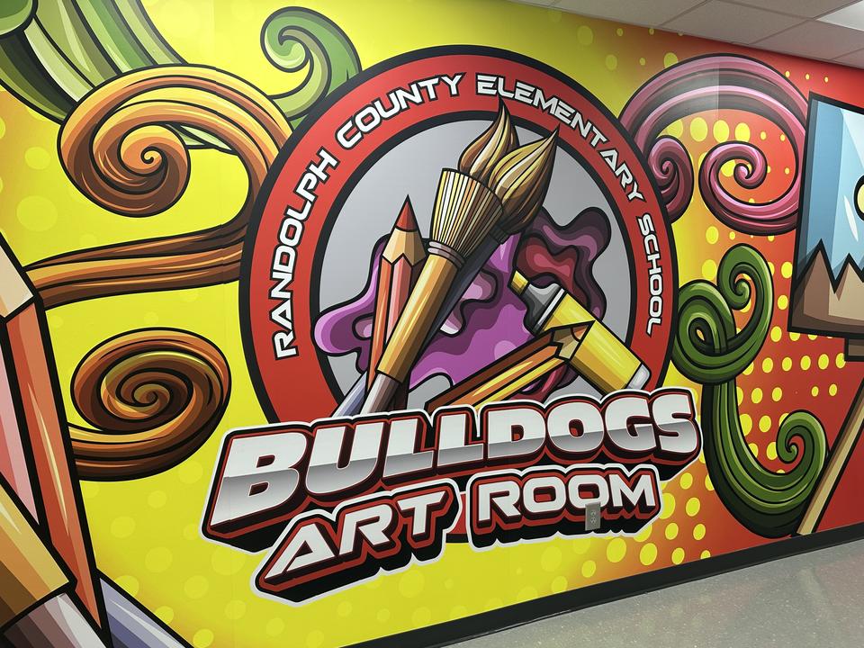 Randolph County Elementary: “Bulldogs Art Room” wall mural