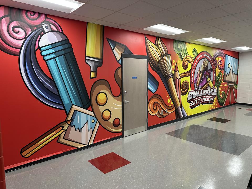 Randolph County Elementary: Hallway wall mural